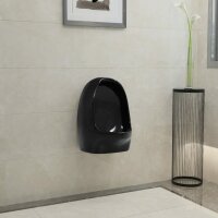 vidaXL Wandurinal mit Sp&uuml;lventil Keramik Schwarz