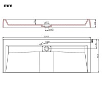 vidaXL Waschbecken 120 x 46 x 11 cm Mineralguss/Marmorguss Wei&szlig;