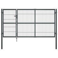 vidaXL Gartentor mit Pfosten Stahl 350×140 cm...