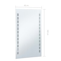 vidaXL Badezimmer-Wandspiegel mit LED 60 x 100 cm