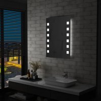 vidaXL Badezimmer-Wandspiegel mit LED 60 x 80 cm
