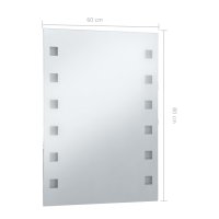 vidaXL Badezimmer-Wandspiegel mit LED 60 x 80 cm