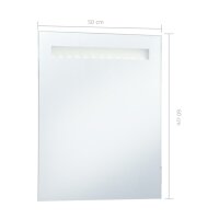 vidaXL Badezimmer-Wandspiegel mit LED 50 x 60 cm