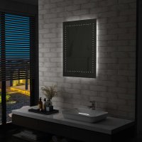vidaXL Badezimmer-Wandspiegel mit LED 60 x 80 cm