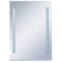 vidaXL Badezimmer-LED-Wandspiegel mit Regal 50×70 cm