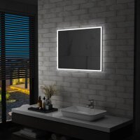 vidaXL Badezimmer-Wandspiegel mit LED 80 x 60 cm