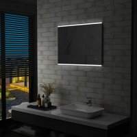 vidaXL Badezimmer-Wandspiegel mit LED und Touch-Sensor 80...