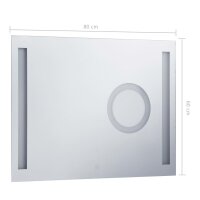 vidaXL Badezimmer-Wandspiegel mit LED und Touch-Sensor 80 x 60 cm