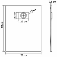 vidaXL Duschwanne SMC Wei&szlig; 90&times;70 cm