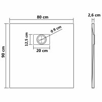 vidaXL Duschwanne SMC Wei&szlig; 90&times;80 cm