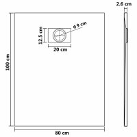 vidaXL Duschwanne SMC Wei&szlig; 100&times;80 cm