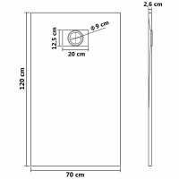 vidaXL Duschwanne SMC Wei&szlig; 120&times;70 cm