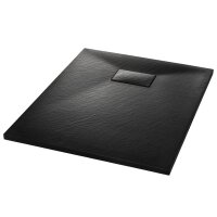 vidaXL Duschwanne SMC Schwarz 90×70 cm