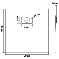 vidaXL Duschwanne SMC Schwarz 90&times;90 cm