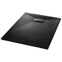 vidaXL Duschwanne SMC Schwarz 100×70 cm