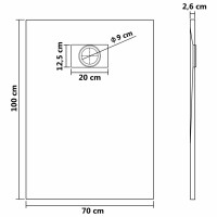 vidaXL Duschwanne SMC Schwarz 100&times;70 cm