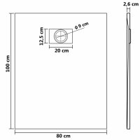 vidaXL Duschwanne SMC Schwarz 100&times;80 cm