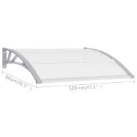 vidaXL T&uuml;rvordach Grau und Transparent 120&times;80 cm PC