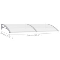 vidaXL T&uuml;rvordach Grau und Transparent 240&times;80 cm PC