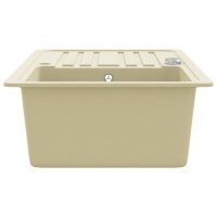 vidaXL Granitsp&uuml;le Einzelbecken Beige