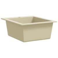 vidaXL Granitsp&uuml;le Einzelbecken Beige