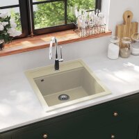 vidaXL Granitsp&uuml;le Einzelbecken Beige