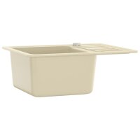 vidaXL Granitsp&uuml;le Einzelbecken Beige