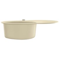 vidaXL Granitsp&uuml;le Einzelbecken Oval Beige