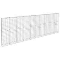 vidaXL Gabionenwand mit Abdeckung Verzinkter Stahl 600&times;30&times;200 cm