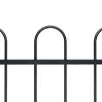 vidaXL Gartenzaun mit Bügel-Design Stahl 1,7 m Schwarz