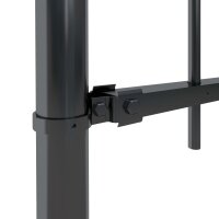 vidaXL Gartenzaun mit Bügel-Design Stahl 1,7 m Schwarz