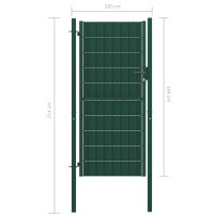 vidaXL Zauntor PVC und Stahl 100x164 cm Gr&uuml;n