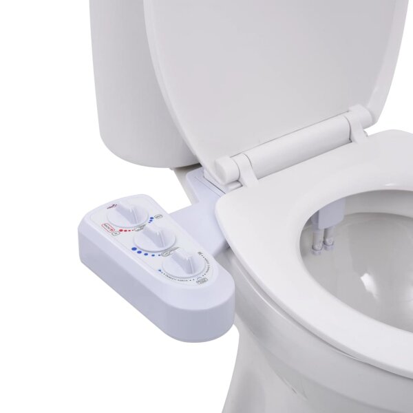 vidaXL Bidet-Aufsatz f&uuml;r Toilettensitz Hei&szlig;-/Kaltwasser Doppeld&uuml;sen