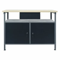 vidaXL Werkbank Schwarz 120x60x85 cm Stahl