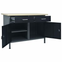 vidaXL Werkbank Schwarz 120x60x85 cm Stahl