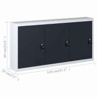 vidaXL Wand-Werkzeugschrank Industriedesign Metall Grau und Schwarz