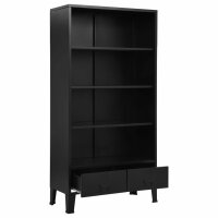 vidaXL B&uuml;cherregal Industriell Schwarz 90 x 40 x 180 cm Stahl