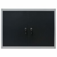 vidaXL Wand-Werkzeugschrank Industrie-Stil Metall Grau und Schwarz