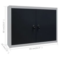 vidaXL Wand-Werkzeugschrank Industrie-Stil Metall Grau und Schwarz