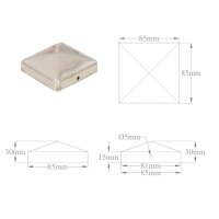 vidaXL Pfostenkappen 6 Stk. Pyramide Edelstahl 81 x 81 mm