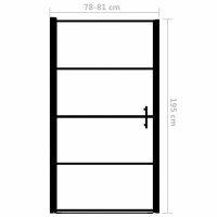 vidaXL Duscht&uuml;r Hartglas 81&times;195 cm Schwarz