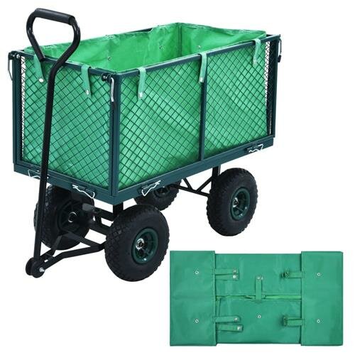 vidaXL Gartenwagen-Einlage Gr&uuml;n Stoff