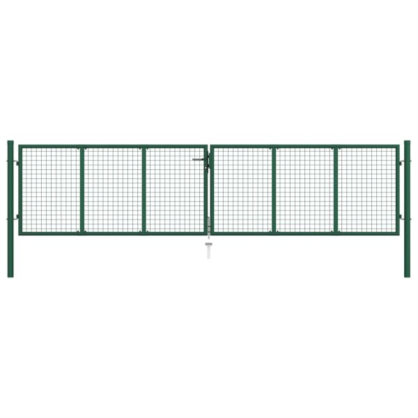 vidaXL Mesh-Gartentor Stahl 400 x 125 cm Gr&uuml;n