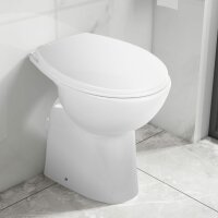 vidaXL Hohe Sp&uuml;lrandlose Toilette Soft-Close 7 cm H&ouml;her Keramik Wei&szlig;