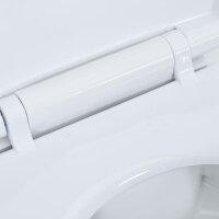 vidaXL Hohe Sp&uuml;lrandlose Toilette Soft-Close 7 cm H&ouml;her Keramik Wei&szlig;