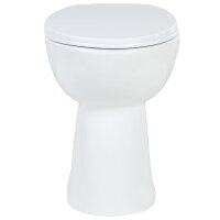 vidaXL Hohe Sp&uuml;lrandlose Toilette Soft-Close 7 cm H&ouml;her Keramik Wei&szlig;