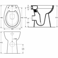 vidaXL Hohe Sp&uuml;lrandlose Toilette Soft-Close 7cm H&ouml;her Keramik Schwarz