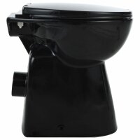 vidaXL Hohe Sp&uuml;lrandlose Toilette Soft-Close 7cm H&ouml;her Keramik Schwarz