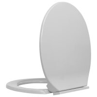 vidaXL Toilettensitz mit Absenkautomatik Hellgrau Oval