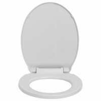 vidaXL Toilettensitz mit Absenkautomatik Hellgrau Oval